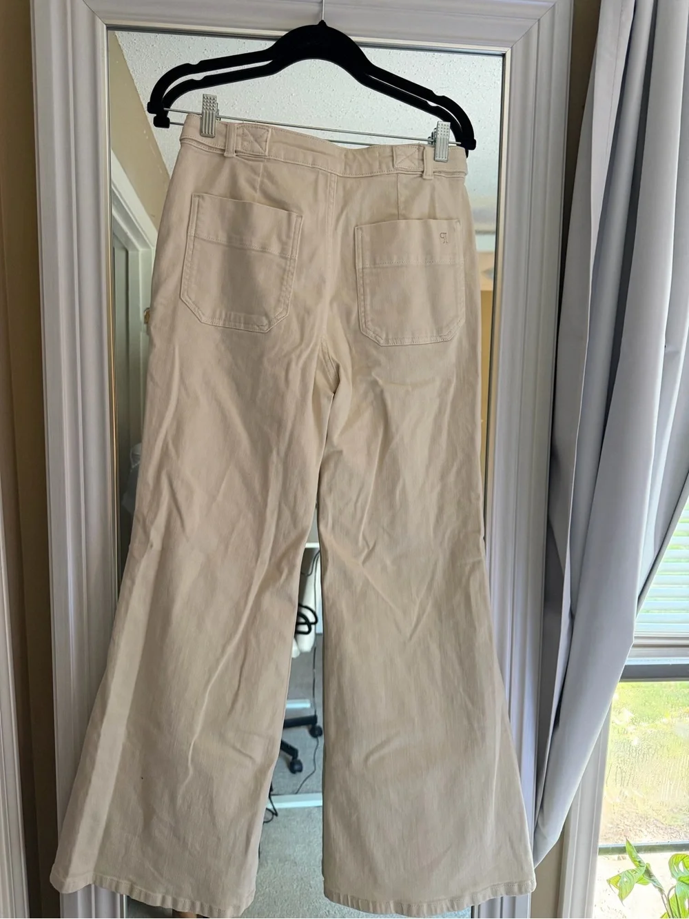 Pilcro Wide Leg Jeans in Light Cream